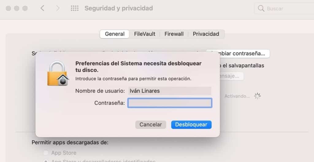 Usuario y contraseña 