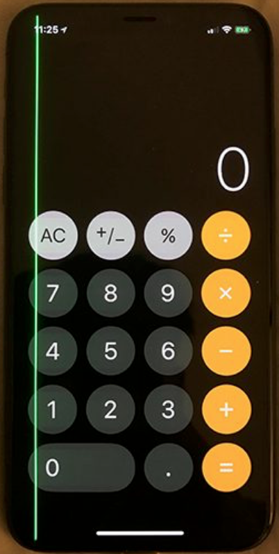 iPhone con linea verde