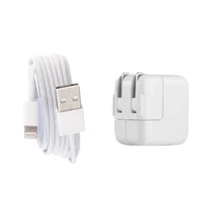 Cable Cargador Lightning (1 Mt) + Cubo Cargador iPad Usb (12W)