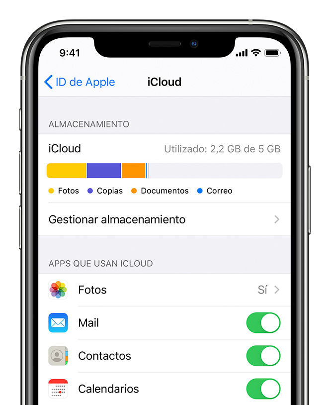 configuracion de almacenamiento