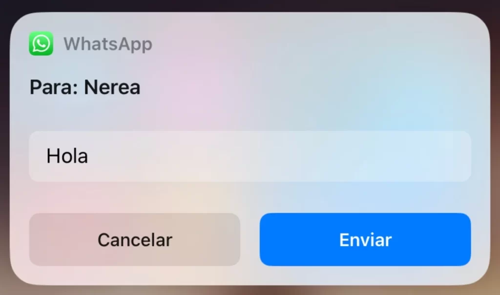 Mensaje a través de Siri