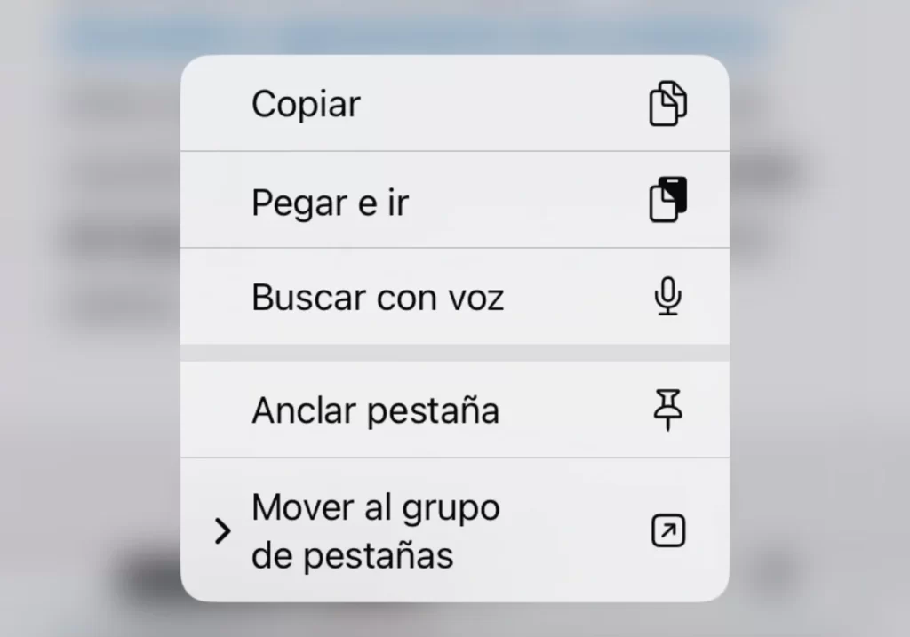 Pegar e ir en Safari