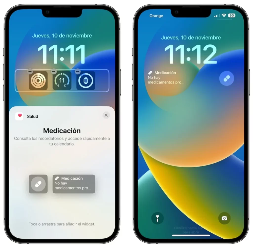 Widget Medicamentos iOS 16.2