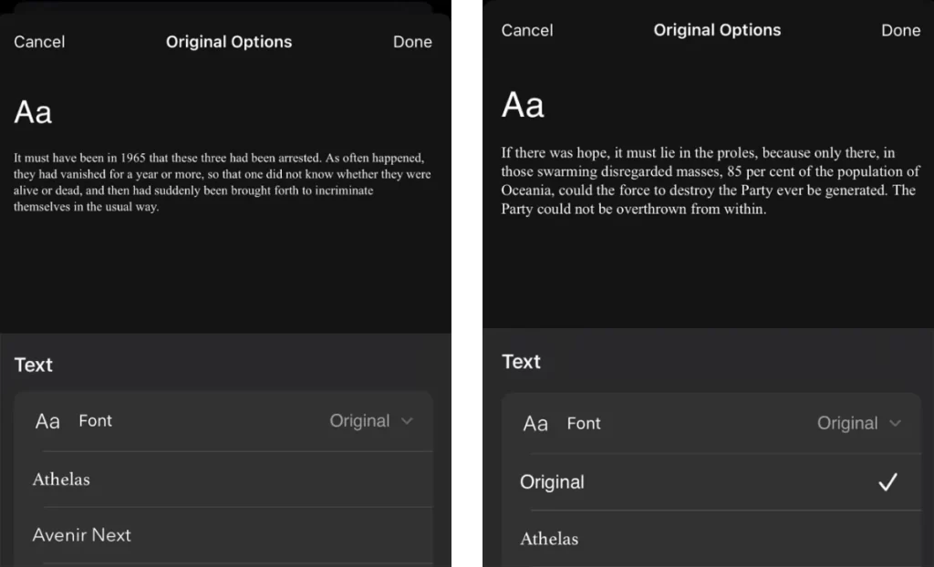 Tipografías de iOS 16.3