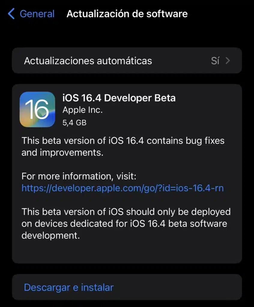 Actualización de software