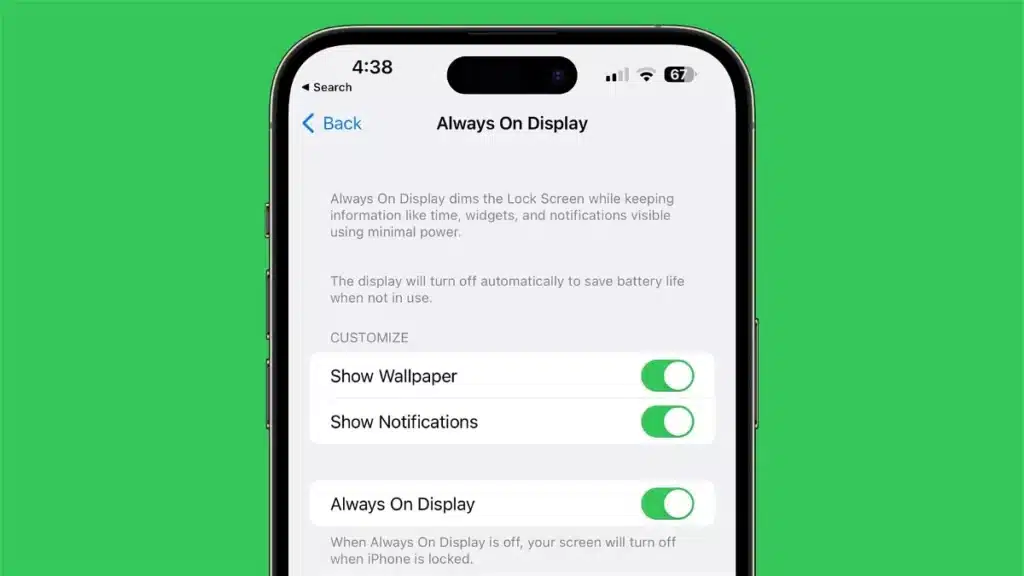 Pantalla siempre activa en iPhone 14 Pro