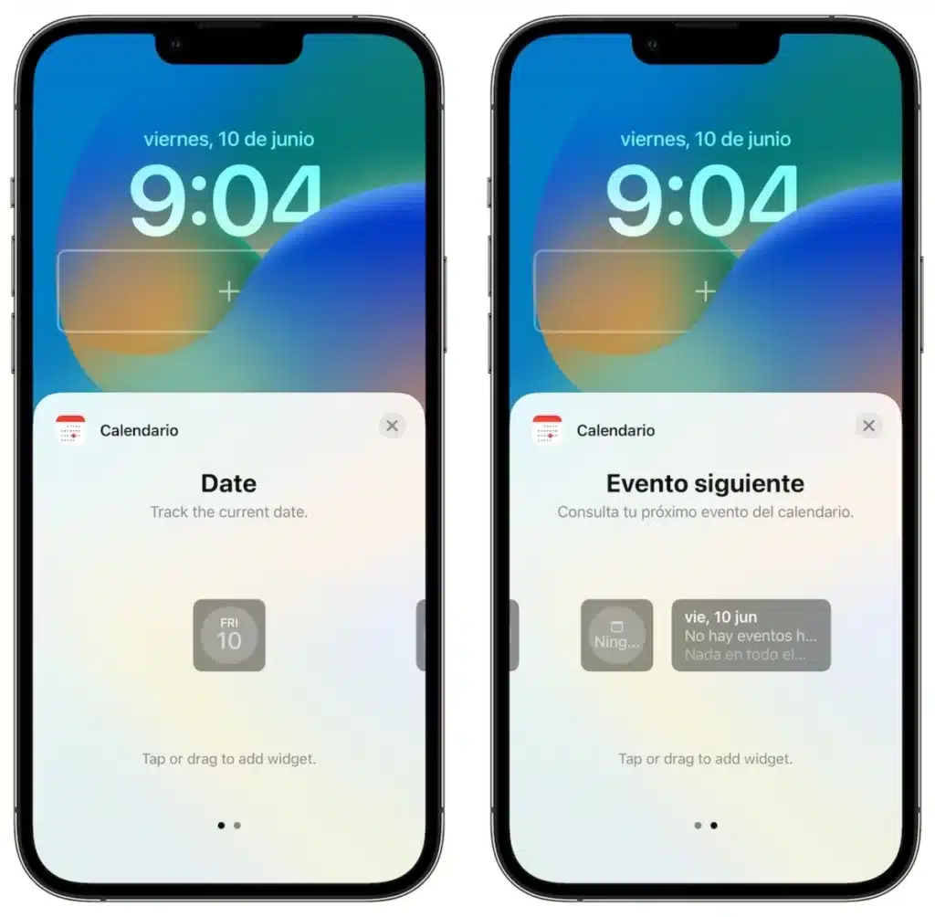 Widget de Calendario
